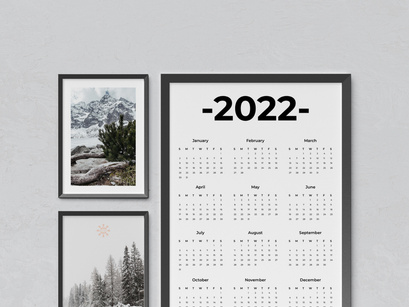 2022 Modern Minimalist Printable Wall Calendar,