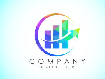 Imagen de vista previa de Plantilla de diseño vectorial de logo de finanzas y contabilidad en estilo low poly, Logo de finanzas empresariales