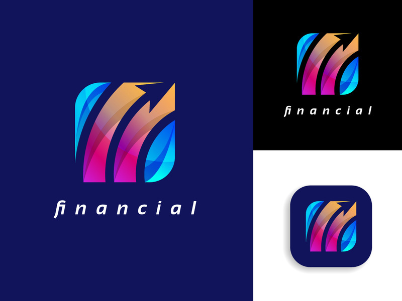 Accounting financial gradient logo, Financial Advisors logo design vector
