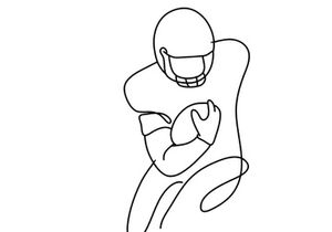 Line art flat illustration Super Bowl