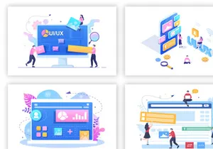 16 UI & UX Programmer Flat Design