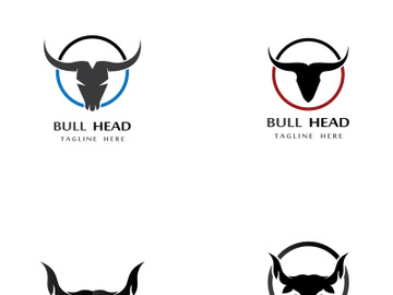 Retro vintage bull head horns logo. preview picture