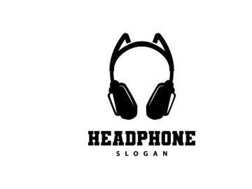 Headset Logo Design Simple Headset Gamer Illustration Template preview picture
