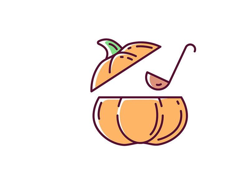 Pumpkin soup RGB color icon