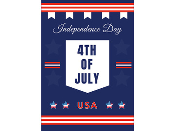 Fourth of July poster flat vector template preview picture