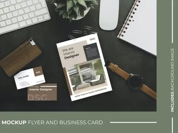 Business Card and Flyer Brochure Mockup preview picture