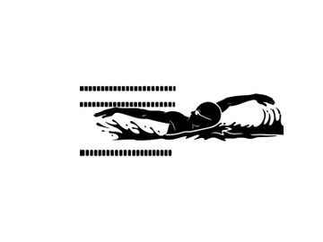 Silhouette of a swimmer in a pool swimming stroke silhouette preview picture