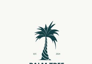 Palm tree simple and modern premium logo design. abstract icon palm beach illustration