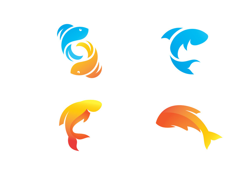 Fish logo template icon vector design