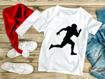 American football player running with ball in hand silhouette preview picture