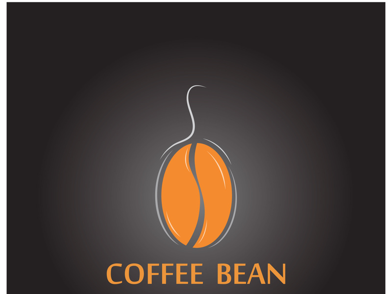 Coffee bean logo for cafe, business, label.