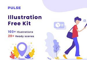 Freebie Pulse Illustration Kit