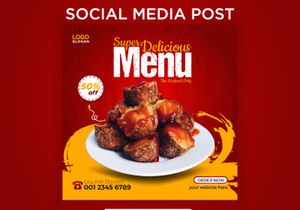 Delicious food menu social media banner template