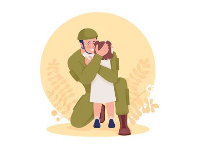 Soldiers vector isolated illustration set