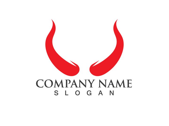 Devil horn vector icon logo design illustration template