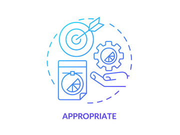 Appropriate blue gradient concept icon preview picture