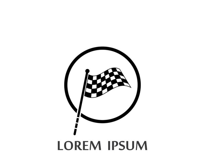 Creative and modern racing flag logo design.
