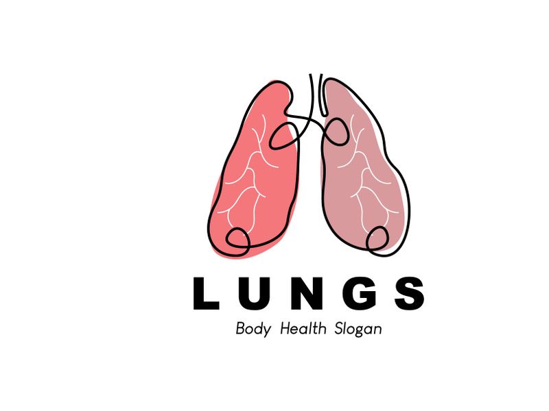 Lungs Logo Design, Body Organ Health Care Vector Illustration