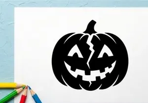 Halloween Jack-o'-Lantern with Carved Face for Fall Decor
