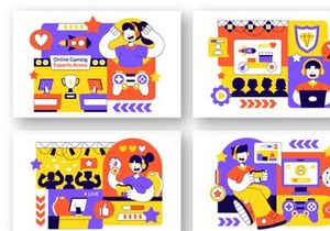 10 Online Gaming Esports Arena Illustration