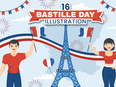 16 Happy Bastille Day Illustration
