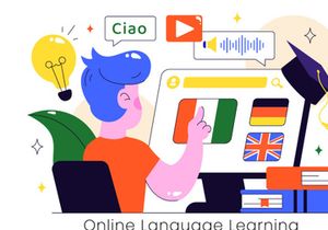 10 Online Language Learning Illustration