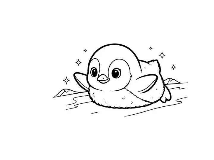 Cute penguin and cat hugging in water vector illustration