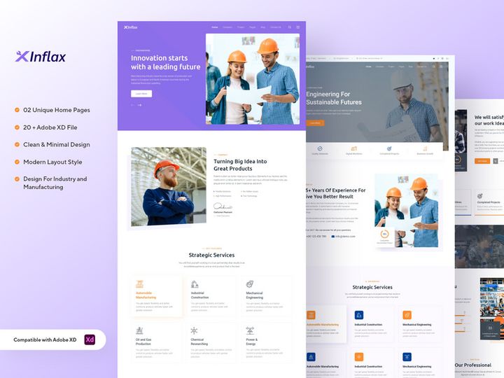Xinflax - Industrial Adobe XD Template preview picture