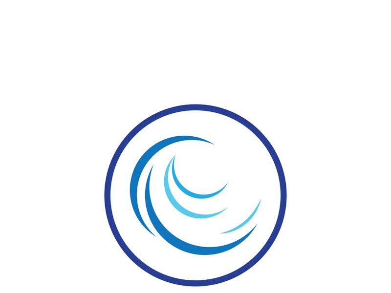 Ocean water wave wave logo design.