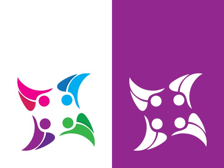 people group and community logo icon illustration design vector