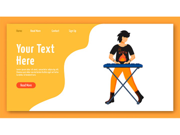 Keyboardist landing page vector template preview picture