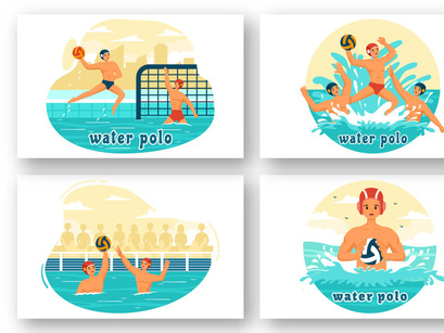 12 Water Polo Sport Illustration