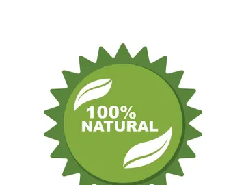 100% Natural and organic product badge vector green icon preview picture