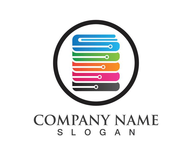 Digital book logo technology vector icon design