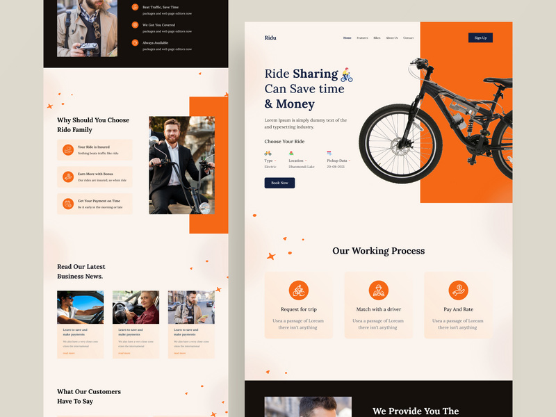 Ride Share - Landing Page design