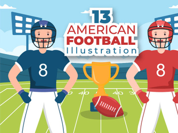 13 American Football Sports Player Illustration preview picture