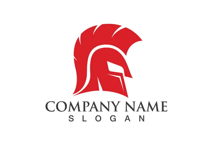 Spartan gladiator helmet logo vector