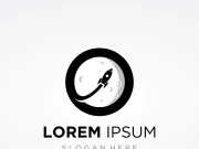 Creative and modern rocket logo,starship launch template.