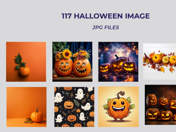 117 AI Generated Halloween pumpkin image preview picture