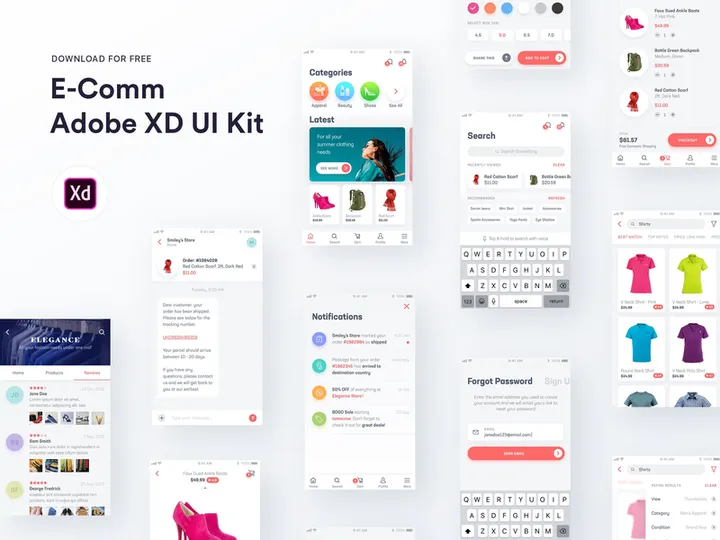 E-Comm Adobe XD UI Kit
