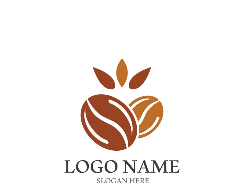 Coffee bean icon vector illustration template