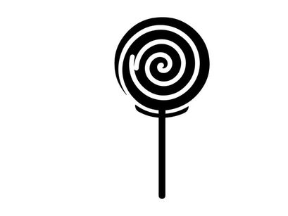 Lolipop Hitam Putih Spiral di Batang untuk Permen dan Makanan Manis