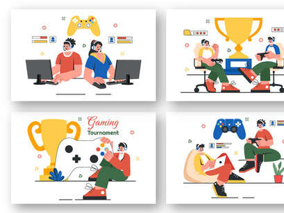 9 E-Sports Gaming Tournament Illustration