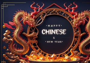 PSD 3d rendaring realistic chinese new year background bundles
