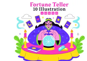 10 Fortune Teller Tarot Illustration