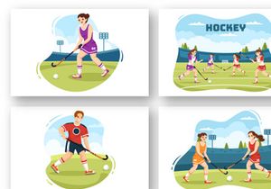 17 Hockey Player Sport Illustration