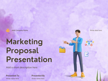 3D Presentation Design Template About Marketing Business Proposals With A Purple Background preview picture