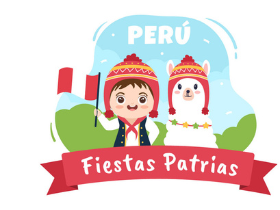 15 Fiestas Patrias Peru Illustration