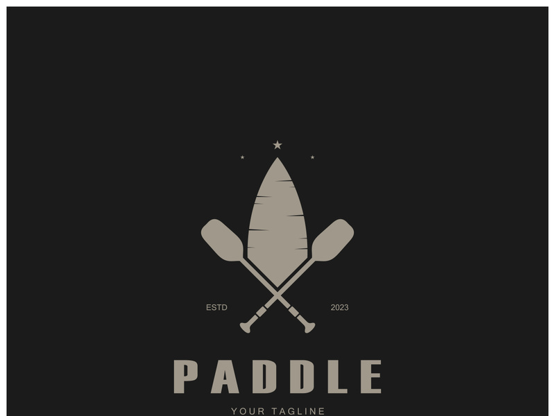 simple paddle logo,design for surfing,rafting,canoe,boat,surfing and rowing equipment business,vector