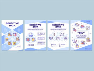 Sensitive data blue brochure template preview picture